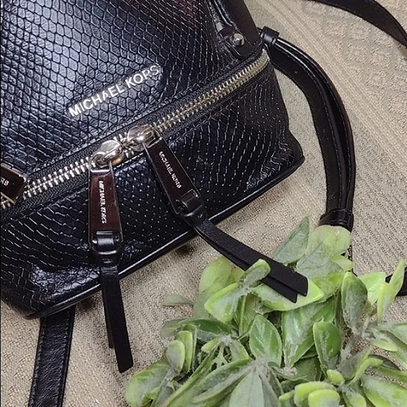 Michael Kors Mini Rhea Python Convertible Backpack - Picture 3 of 15